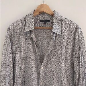 John Varvatos Black and White Casual Button Down Shirt